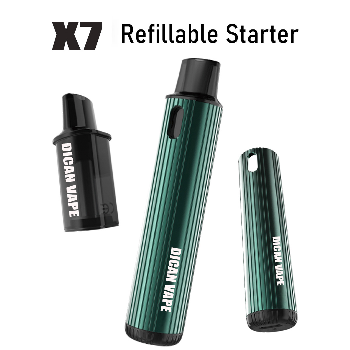 X7プレミアム補充可能なポッド使い捨てのベイプスターター